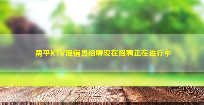南平KTV促销员招聘现在招聘正在进行中